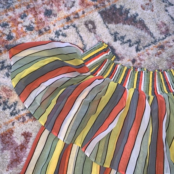 CAbi Striped Off the Shoulder Carnival Top Size XS Style #5389 - Picture 4 of 6